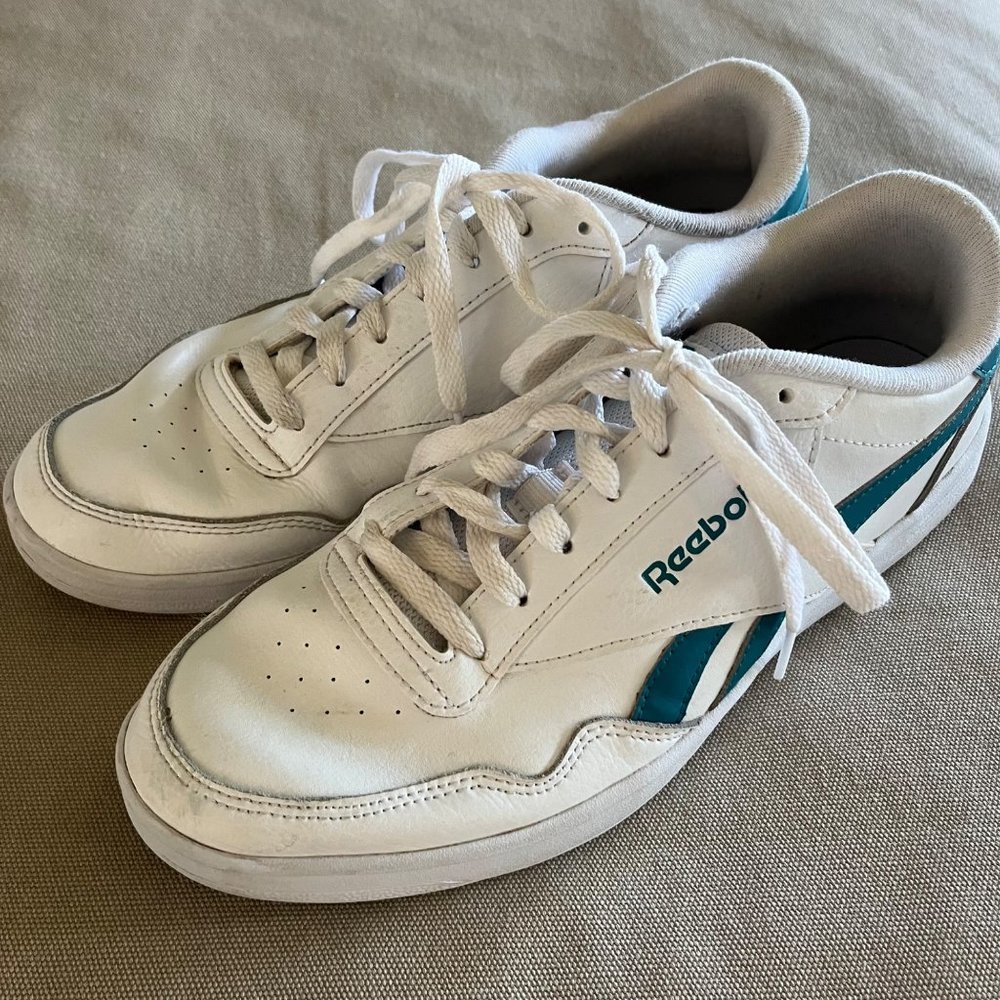 Reebok 9 Mens Royal Techque T Sneaker White Teal Green Leather Classic Shoes